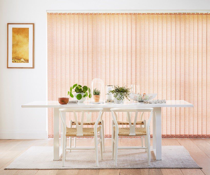 BRIGHT COLOUR VERTICAL BLINDS FOR DINING ROOM AREAS BY DUBAI BLINDS